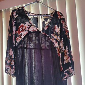 Kori America Women's Boho 3/4 Blouse